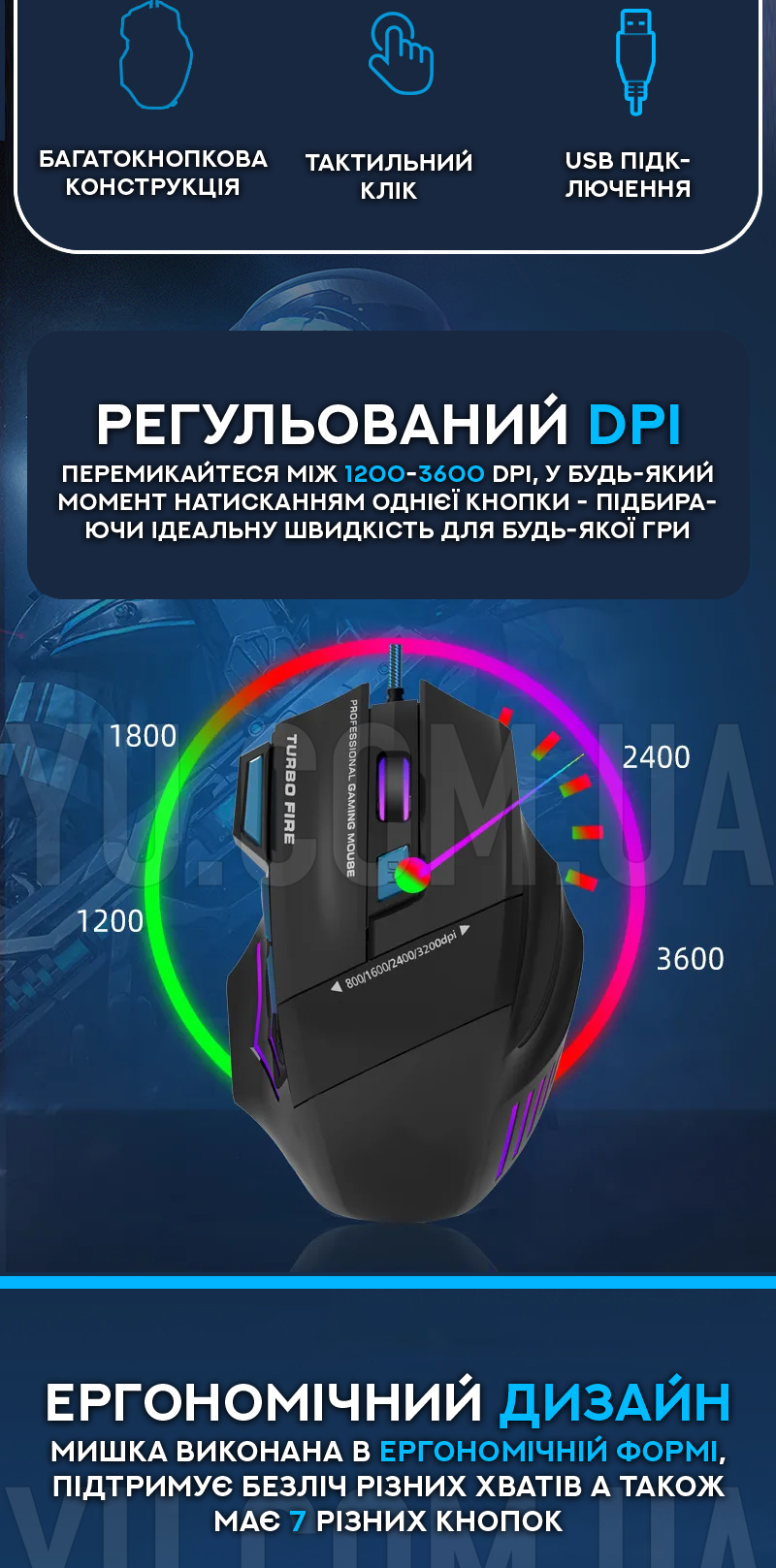 Проводная игровая мышка UKC X7S с подсветкой + коврик Проводная игровая мышка UKC X7S с подсветкой + коврик